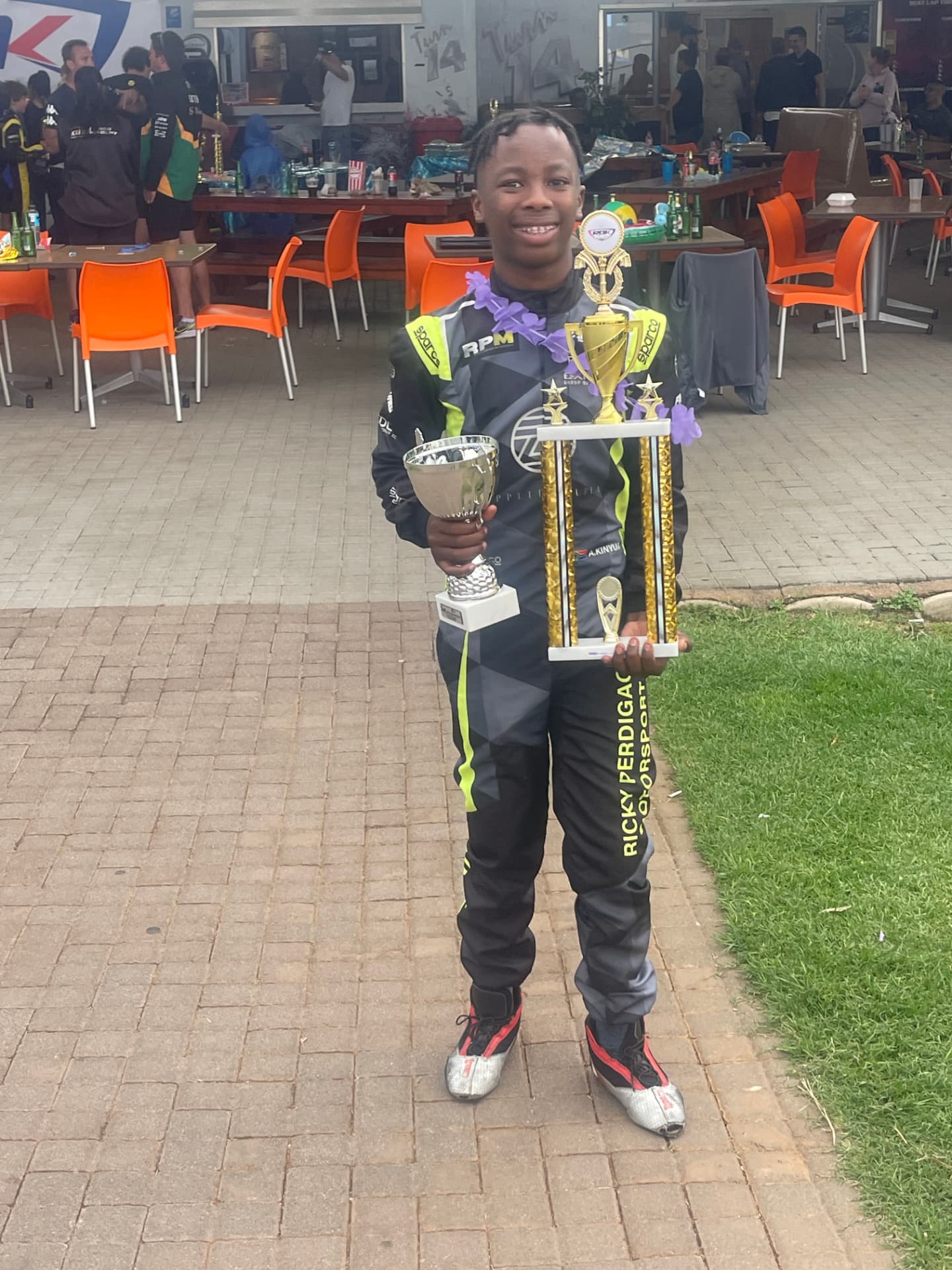 Amani Kinyua racing action