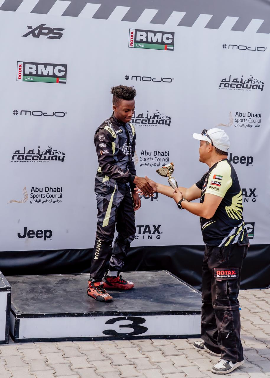Amani Kinyua racing action
