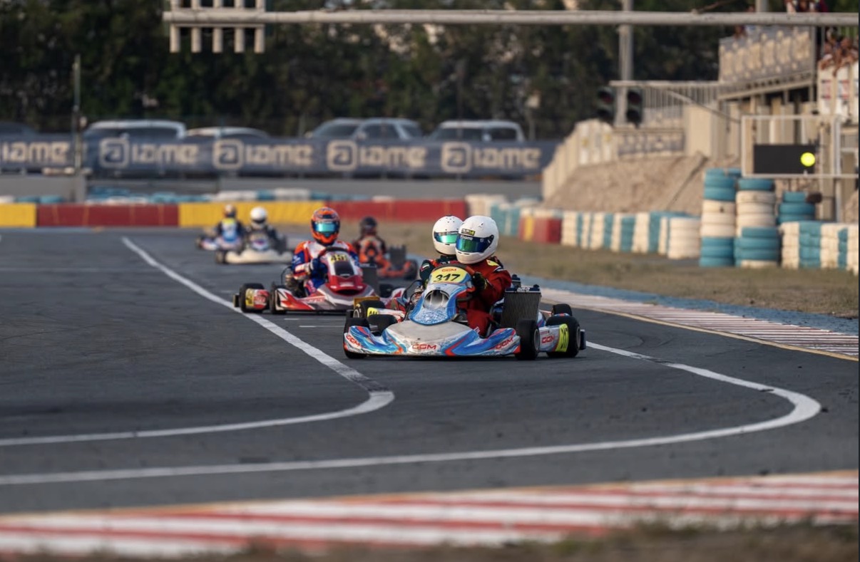 Amani Kinyua racing kart 317 on track
